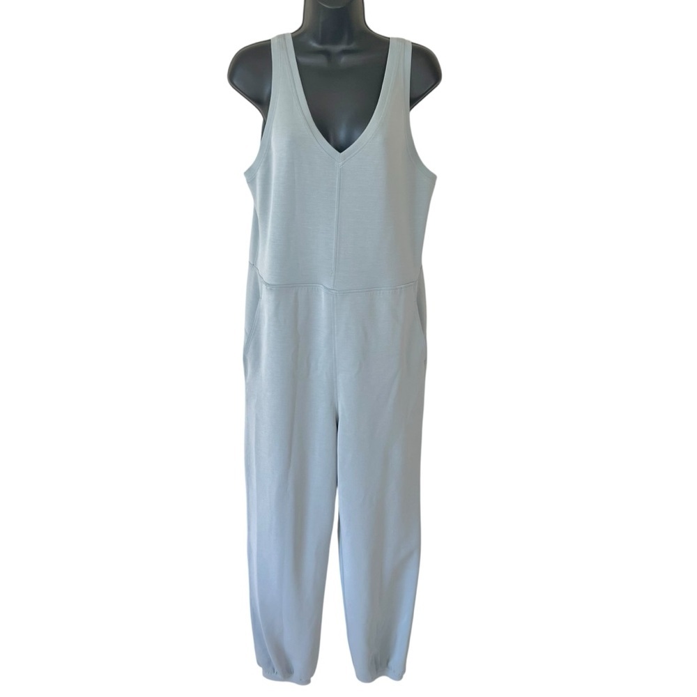 Lululemon Womens Ease of it All V-Neck Jogger Jumpsuit Softstream Blue Size 8